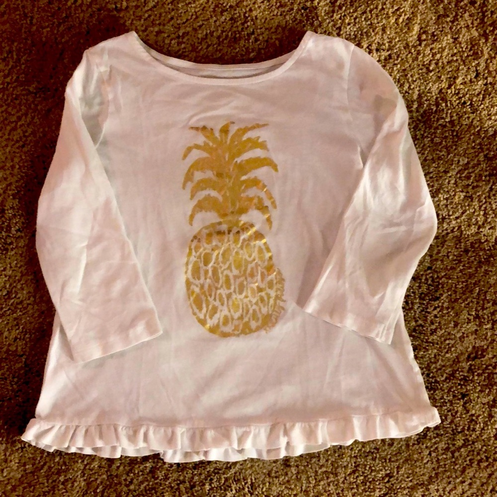 Lily pulitzer girls pineapple 3/4 sleeve T-shirt